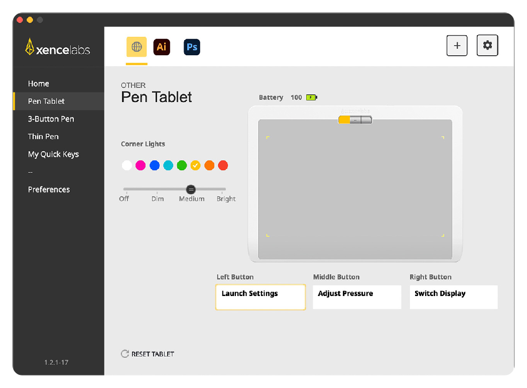 driver interface, Xencelabs Pen Tablet Medium Bundle SE
